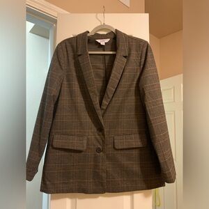 Classic Brown Plaid Blazer